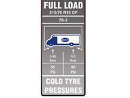 AE2 76-2 Tyre Pressure Label