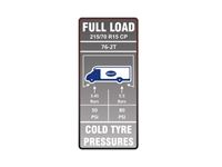 AE2 76-2T Tyre Pressure Label