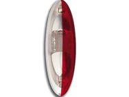 Oval Side Marker Light Clear/Red - Grey Backed 126x41mm (37mm depth)
