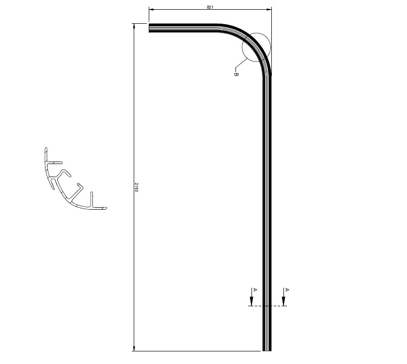 AH2 O/S Rear Rail Wing (No Awning) 2857mm White