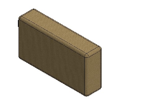 UN4 Front Backrest Cushion 637x340x150mm Brompton