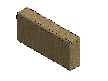 UN4 Front Backrest Cushion 737x340x150mm Brompton