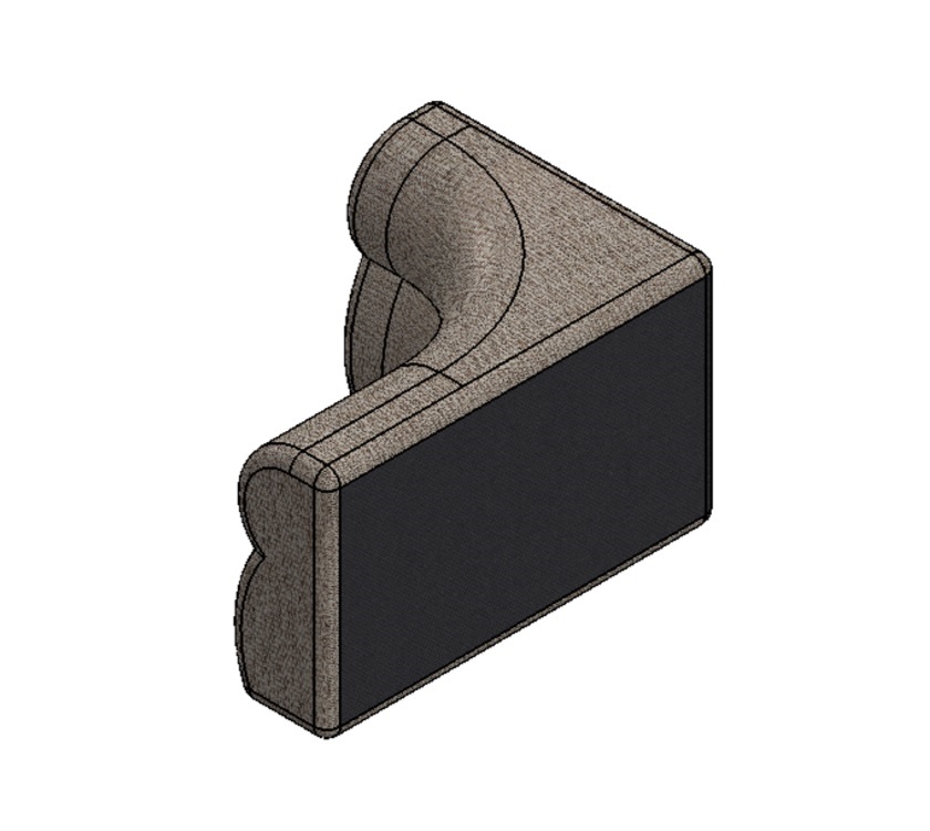 AH3 Rear Lounge N/S Corner B/rest Cushion - Port