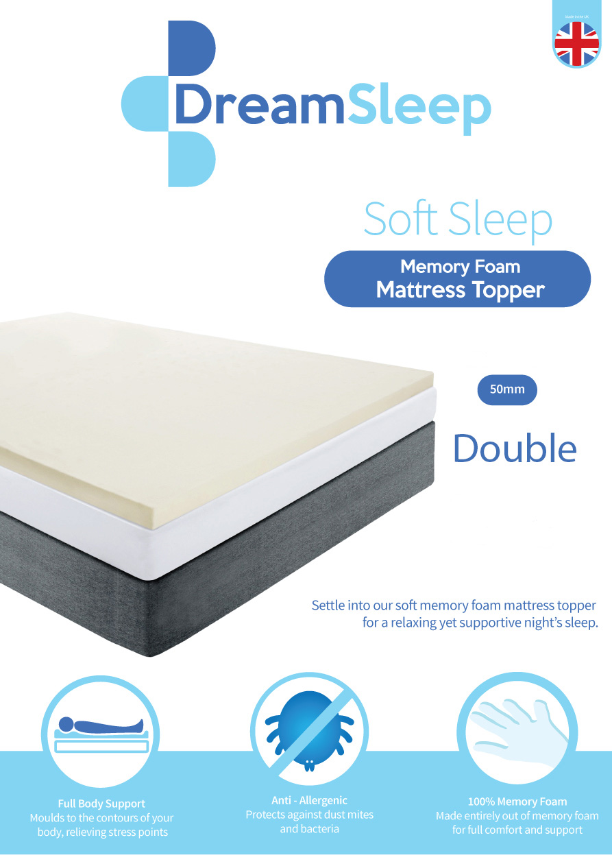 Memory Foam Mattress Topper 50mm (Double) PRIMA Leisure