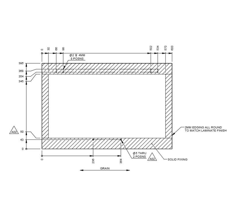 Pursuit II White Locker Door 600x395mm (Handle)A02
