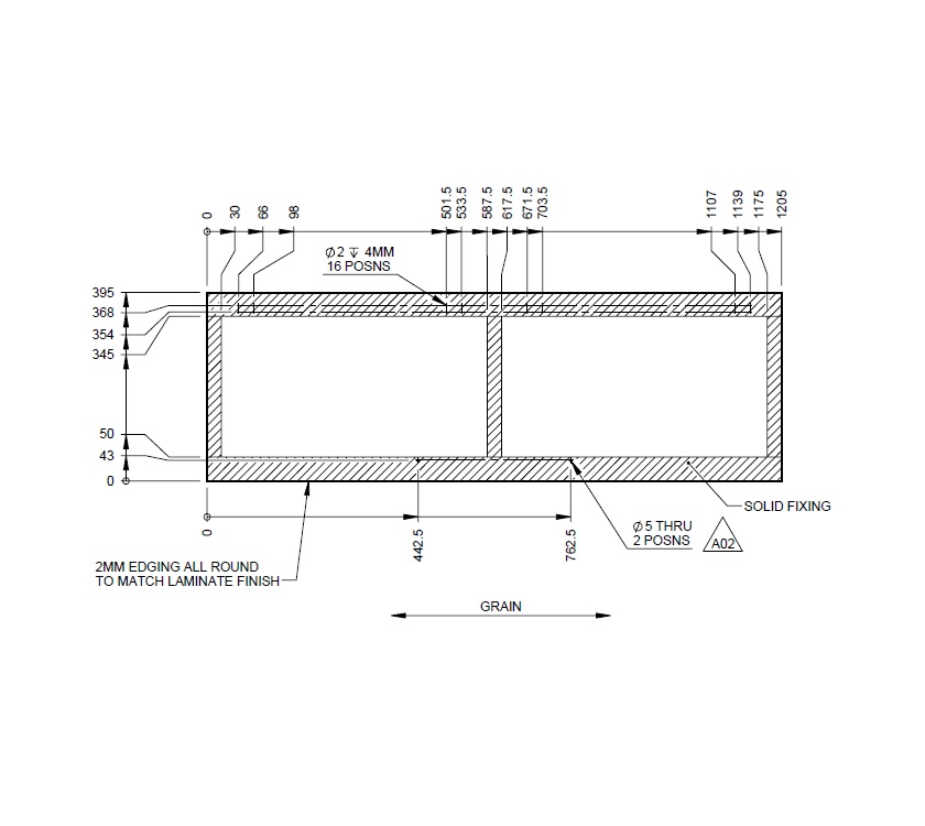 PT2 Locker Door 1205 x 395mm White