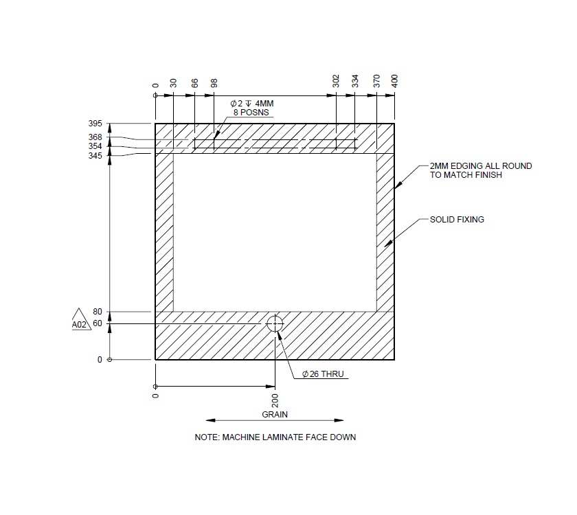Pursuit II Locker Door 400x395mm w/ Catch(Rev A03)