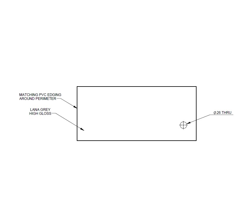 AE2 AL1 Kitchen M/Wave Door 464x210x15mm (Gloss)