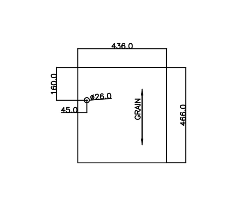 Mendip Ash Basin Unit Door 466x436mm