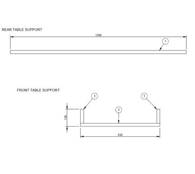 AG1 STD SLIDING ISLAND BED TABLE STORE SUPPORTS