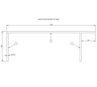 AG1 STD SLIDING ISLAND BED REAR SUPPORT FRAME