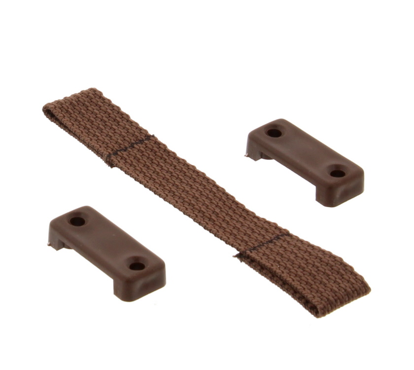 Brown Door Retaining Strap & 2 Brackets 125mm