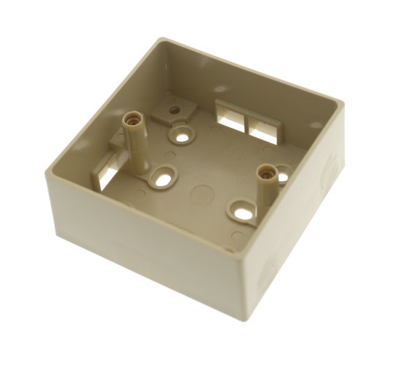 37mm Beige Single Socket Back Box 