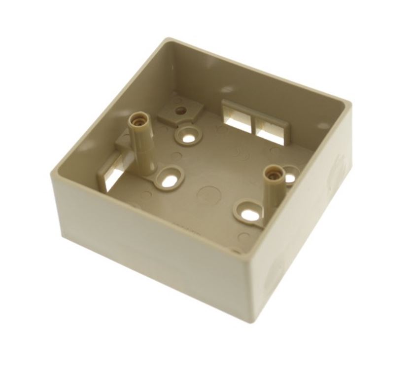 37mm Beige Single Socket Back Box | PRIMA Leisure