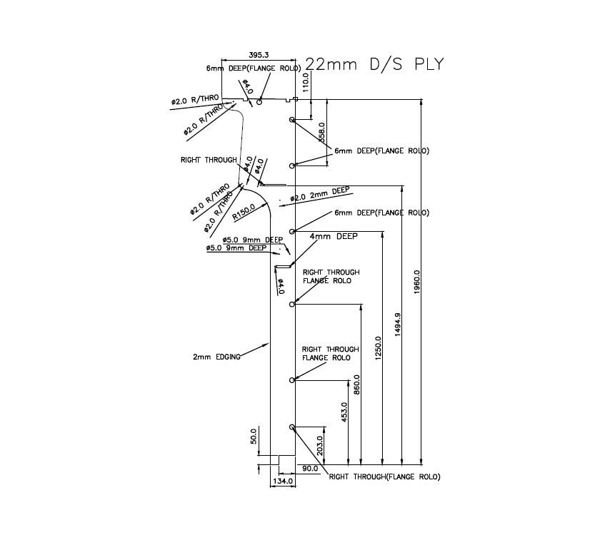 Unicorn III Kitchen Locker L/H Swan Neck Panel