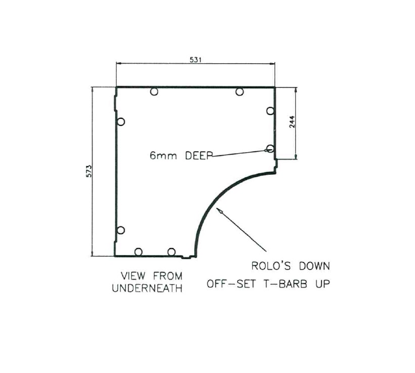 Uni III Val Fixed Bed Rear Locker Base 573x531mm
