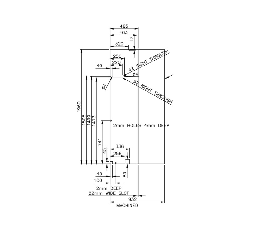Pursuit 550/4 O/S Fixed Bed / Robe Wall Panel