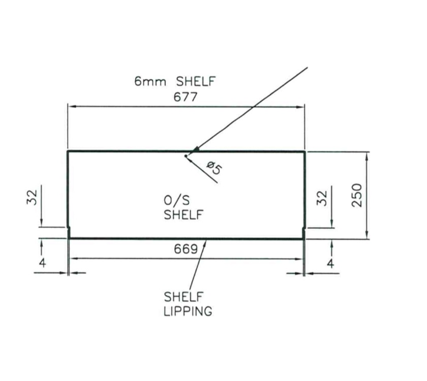 Pursuit 550/4 Rear O/S Locker Shelf