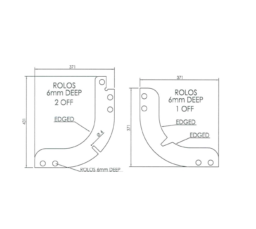 Unicorn III Val Bar Curved Fixed Bed Brackets