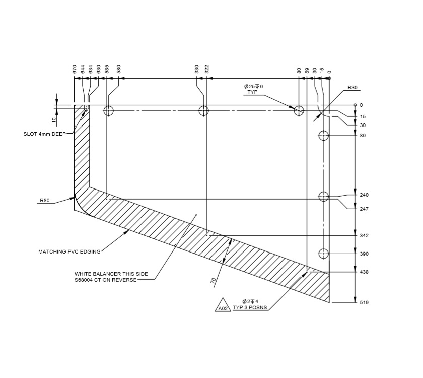 PS6 Grande Bologna Dressing Cupboard Worktop (A02)