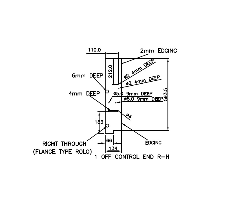 Unicorn III Various Kitchen Control Panel R/H End