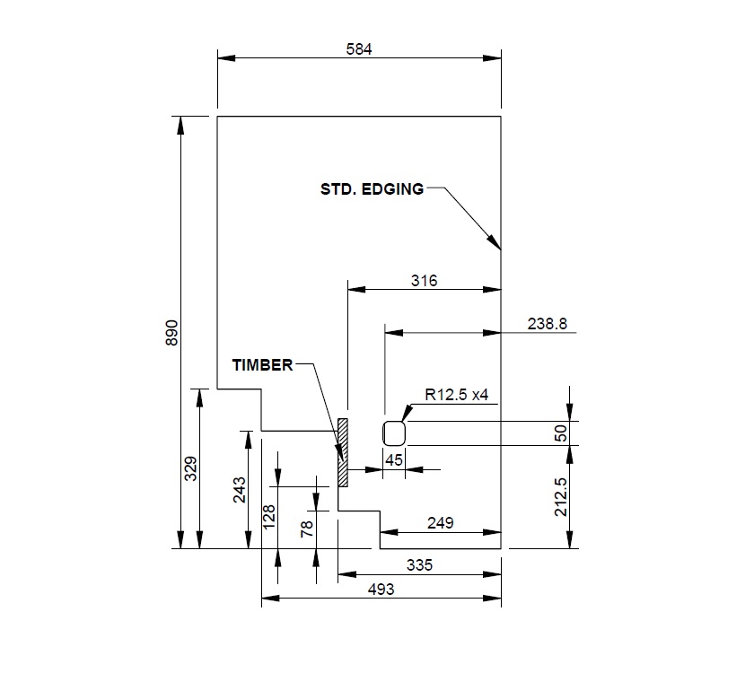 Peg IV (Various) Kitchen Oven/Drawer Inner End