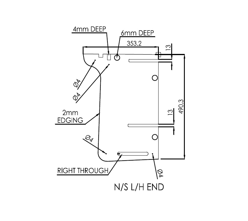 Pegasus IV Modena N/S L/H Rear Locker End Panel