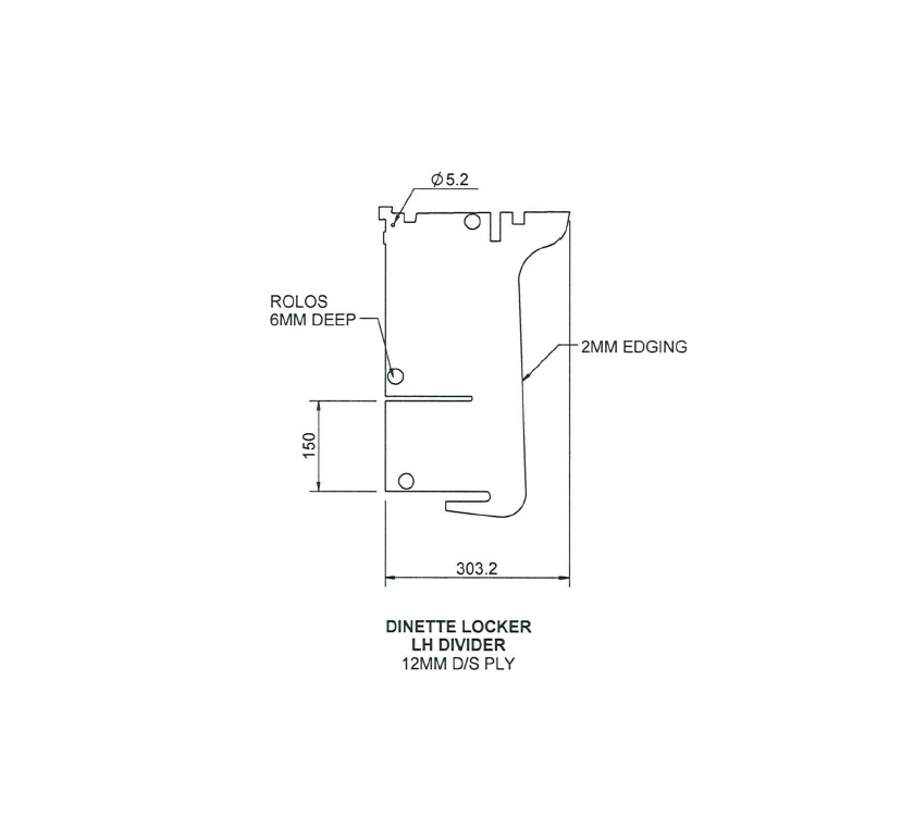 PS4 Ancona Side Dinette Locker L/H Divider
