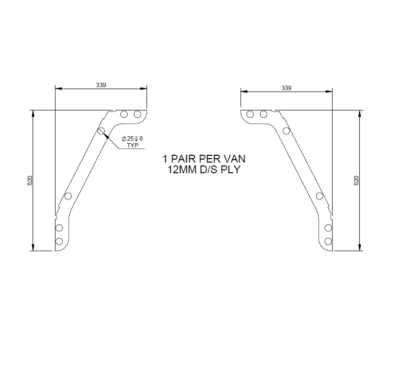 Read more about Pegasus IV Brindisi Fixed Bed Angled Brackets product image