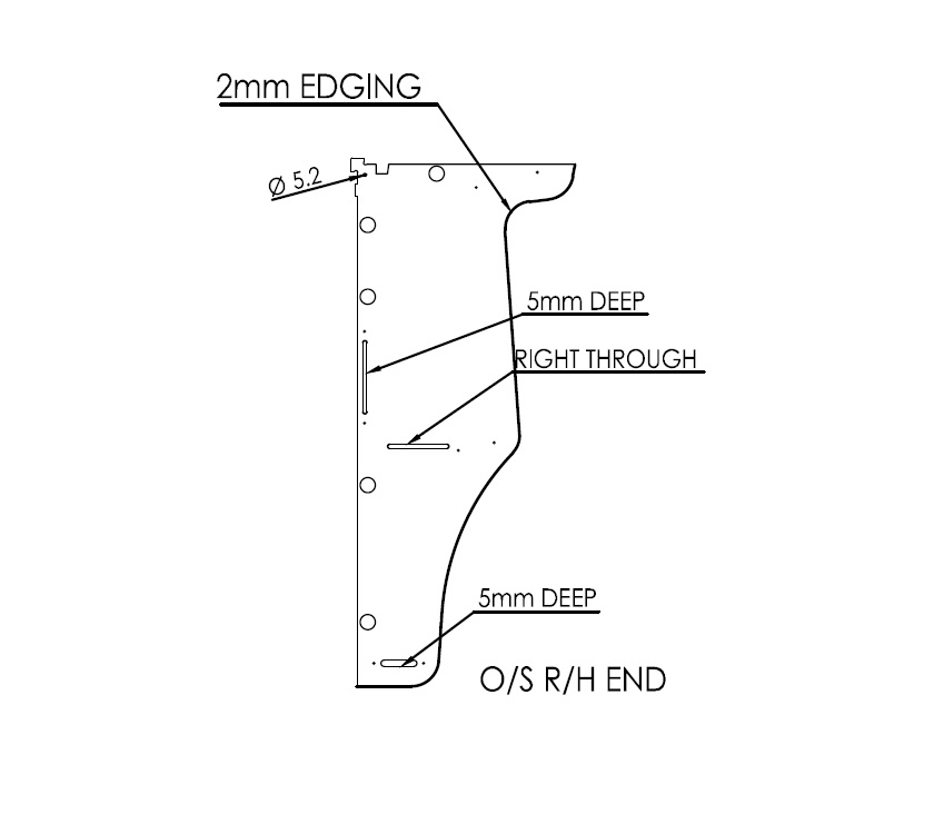 Unicorn III Cadiz O/S Rear Locker R/H End Panel