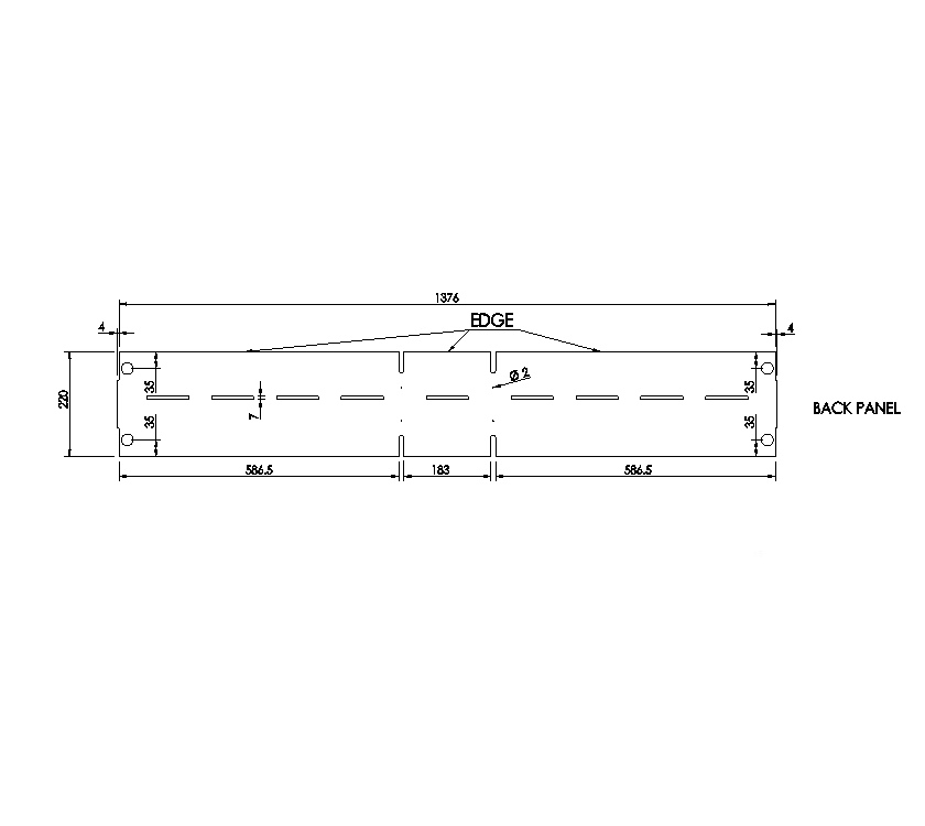 Uni III Car Vig Fixed Bed Top Locker Back Panel