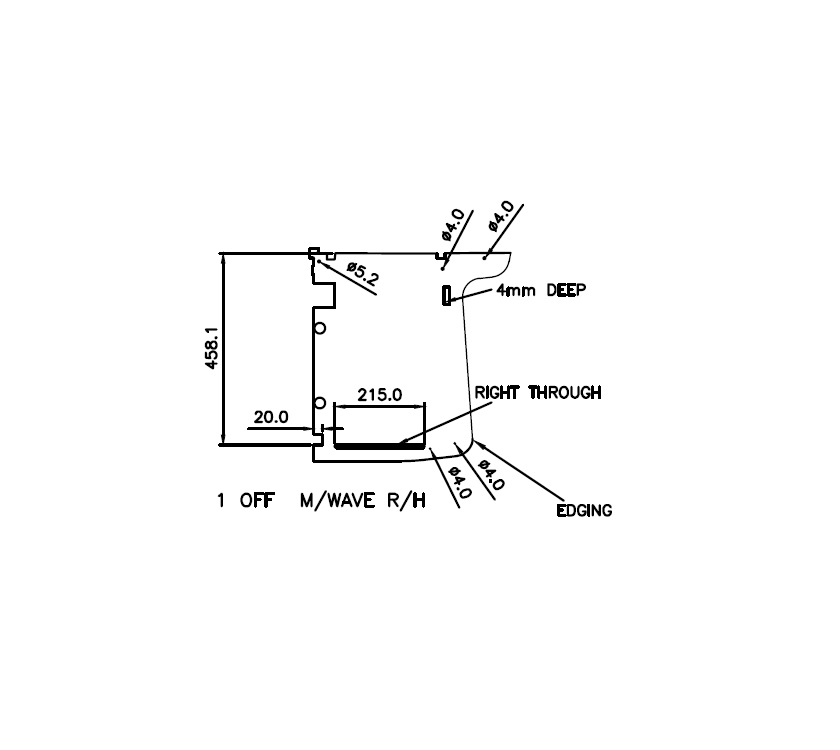 Unicorn III Kitchen Locker R/H Microwave End