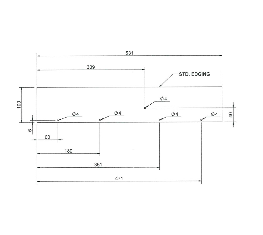 Pegasus IV Genoa Kitchen Drawer Back Panel