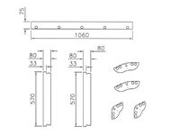 App Autograph 740 745 Fixed Bed Angled Brackets