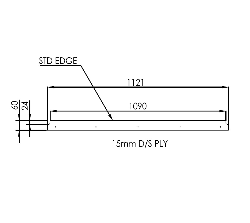 Advance 635 N/S Bunk Slat Shelf 1121x60x15mm