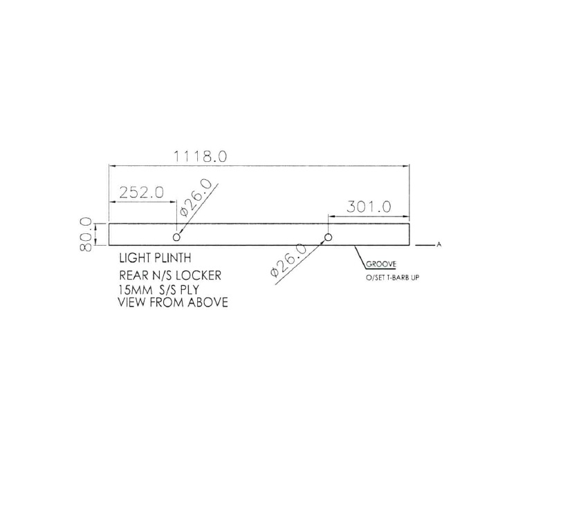 Read more about Peg IV Mod Rear N/S Locker Light Plinth 1118x80x15 product image