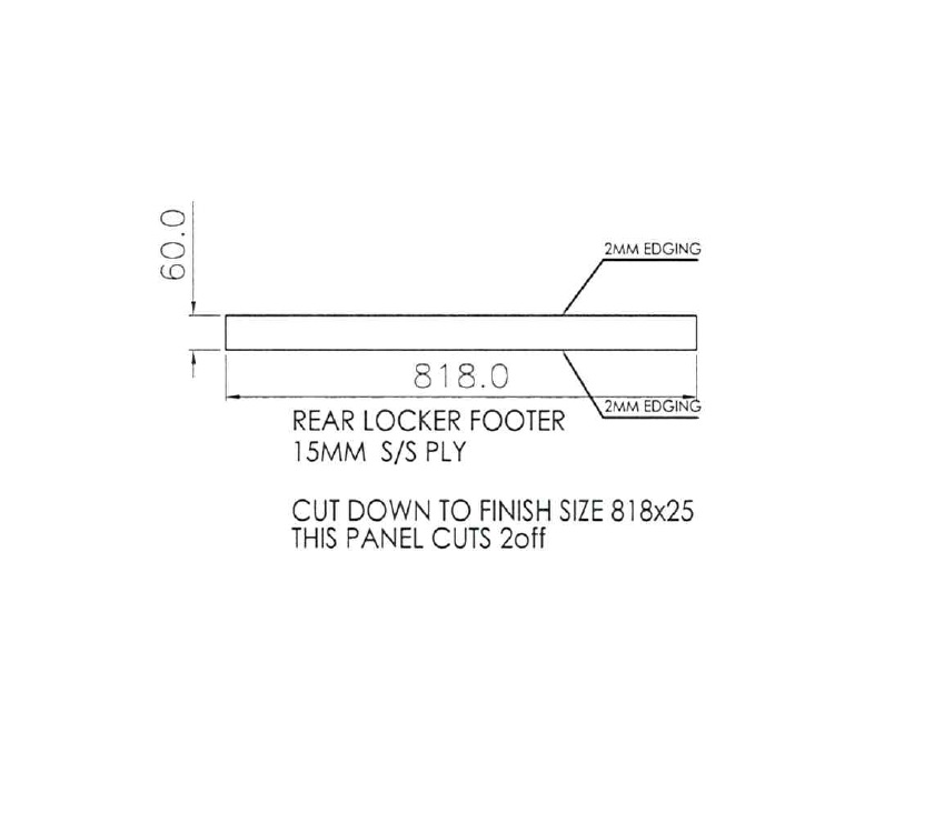 Read more about Peg IV Modena Rear Locker Footer 818x60x15mm product image