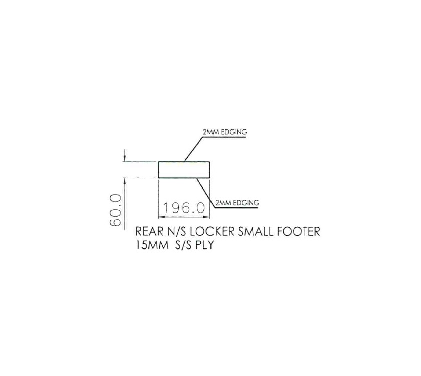 Read more about Peg IV Modena Rear N/S Locker Footer 196x60x15mm product image