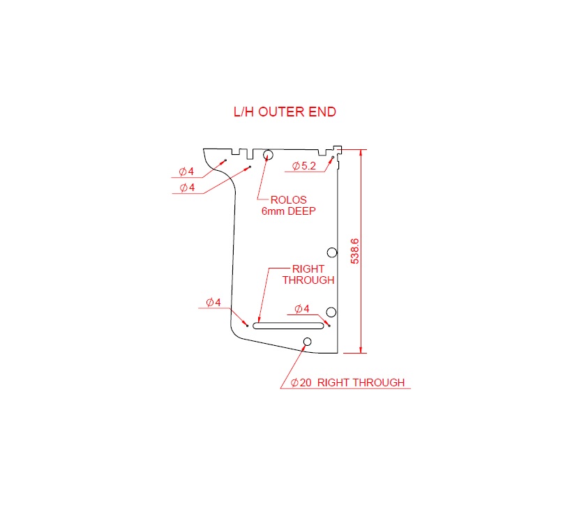 PS4 Brindisi Fixed Bed Locker L/H Outer End Panel