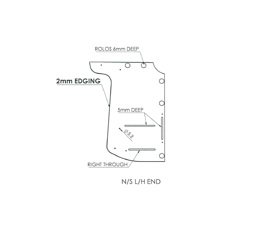 UN3 Madrid N/S Rear Locker L/H End Panel