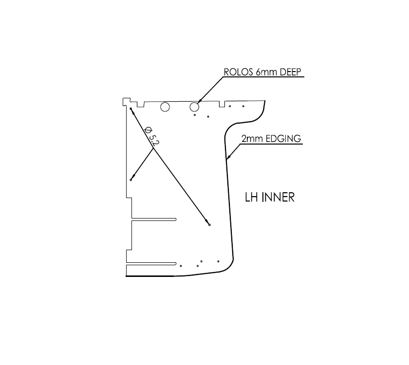 UN3 Car Vig Fixed Bed Top Locker L/H Inner Panel