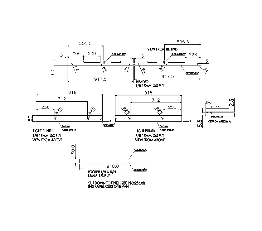 PS4 Palermo Side Dinette Locker Headers & Footers