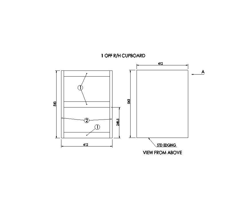 Uni III Cartagena Vigo Bedside R/H Cupboard Shelf