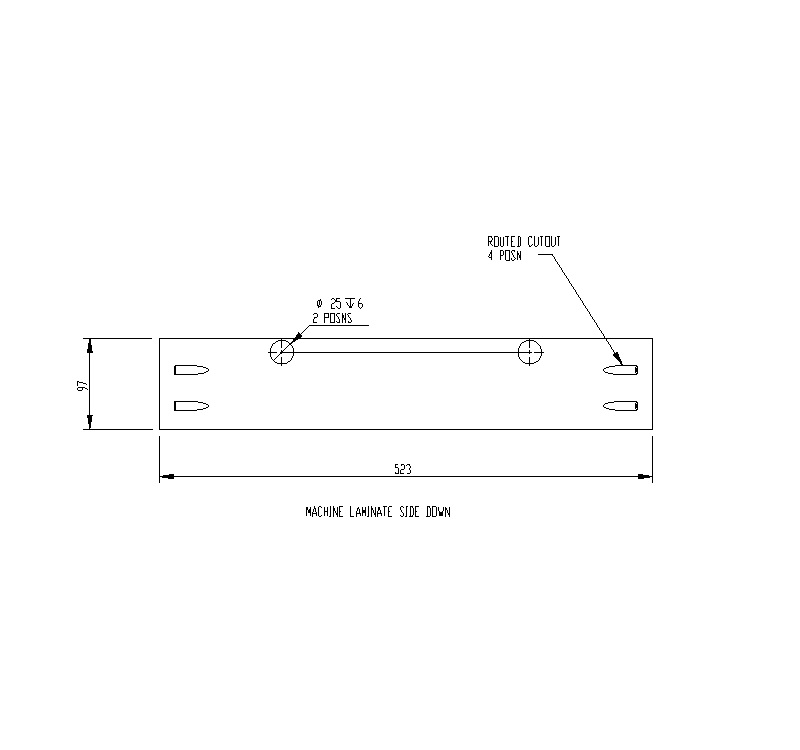 DY1 D4-4 Sink Concession Fridge Fascia 523x97x12mm