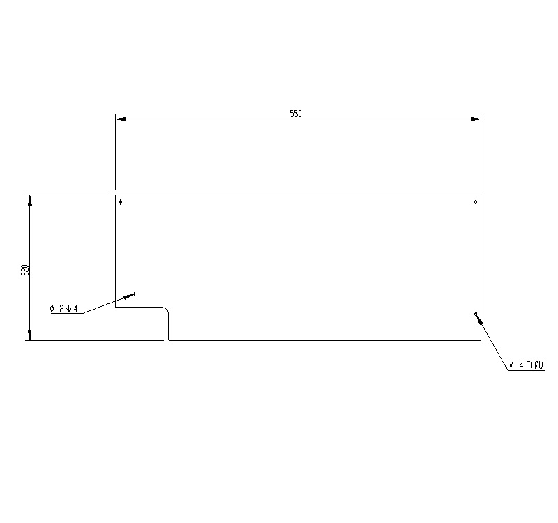 DY1 D4-4 Sink Concession Fridge Shelf 553x220x12mm