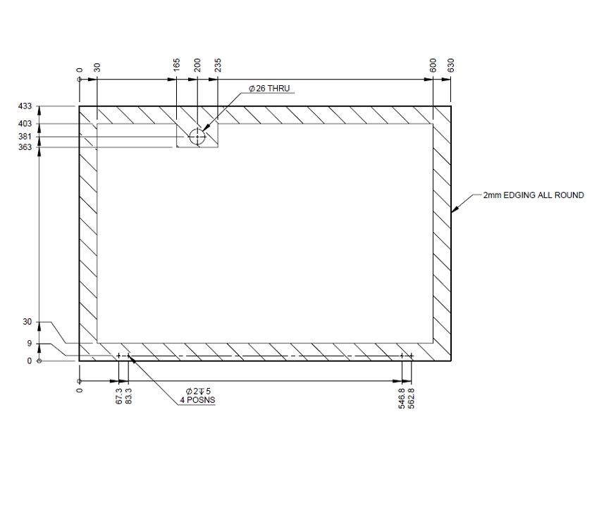 UN3 Cab/Pam Vanity Unit Door 630x433 mm