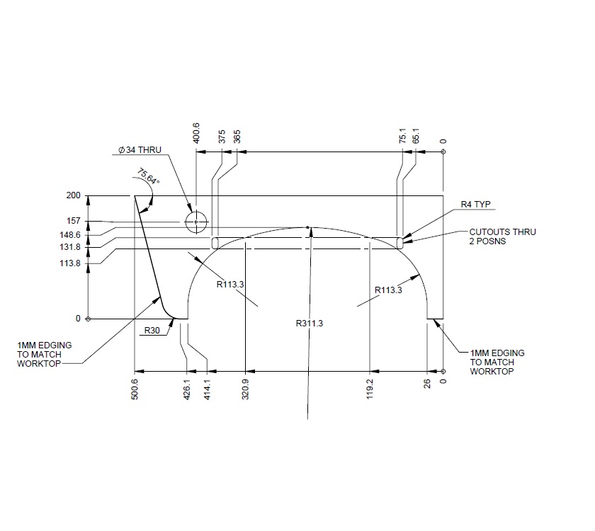 PT2 550-4 560-5 Vanity Unit Worktop (Revision A01)