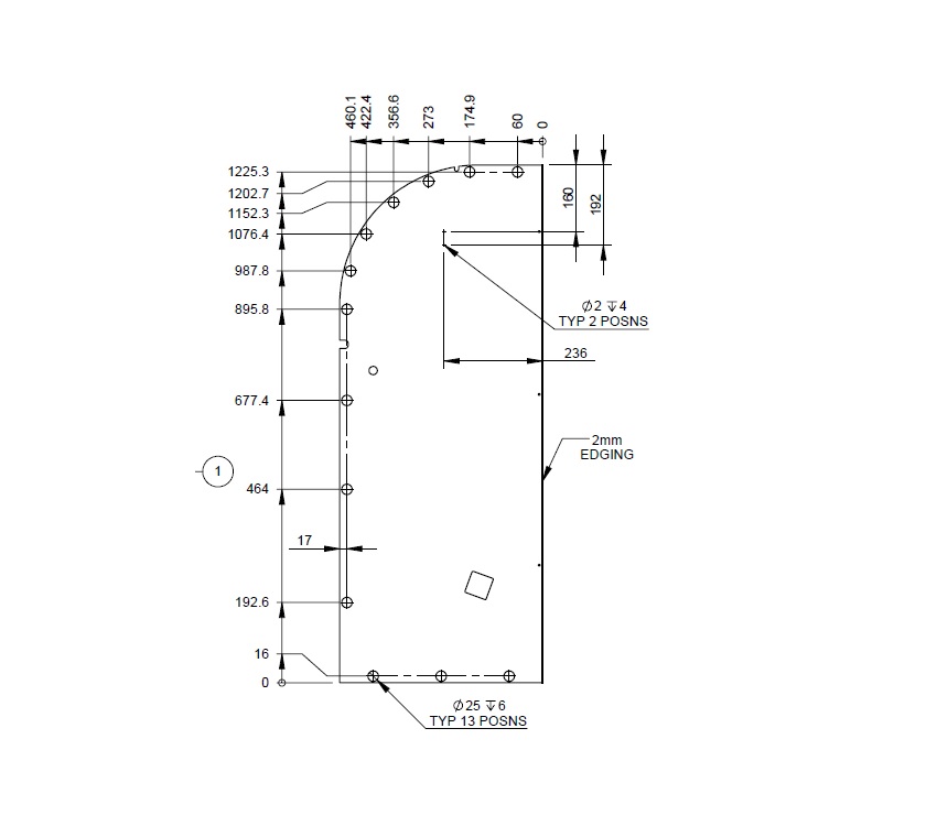Uni III Cab Pam O/S Robe Upper Cheek (R/H Side)