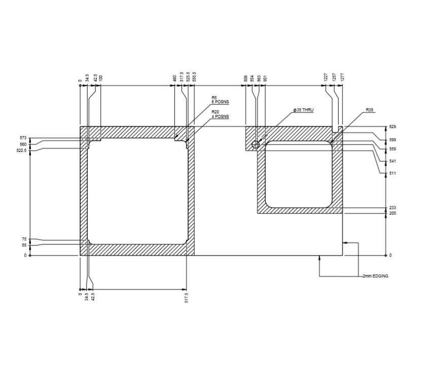 AH2 Kitchen Worktop - Extended (Revision A01)