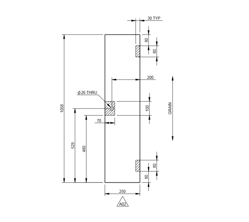 Uni III Cab Pam Rear N/S Robe Door 1058 x 244mm